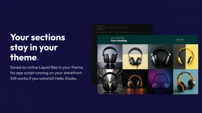 Hello Studio: Theme Sections
