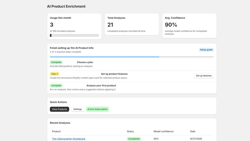 1tm AI Product Info