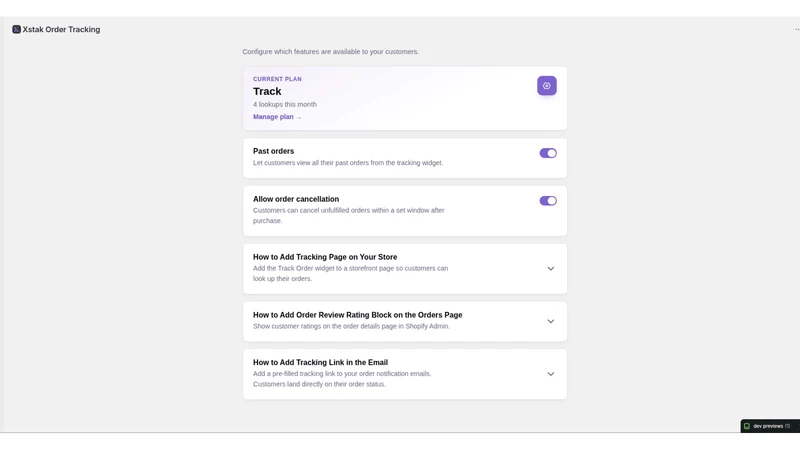 XStak : Order Tracking