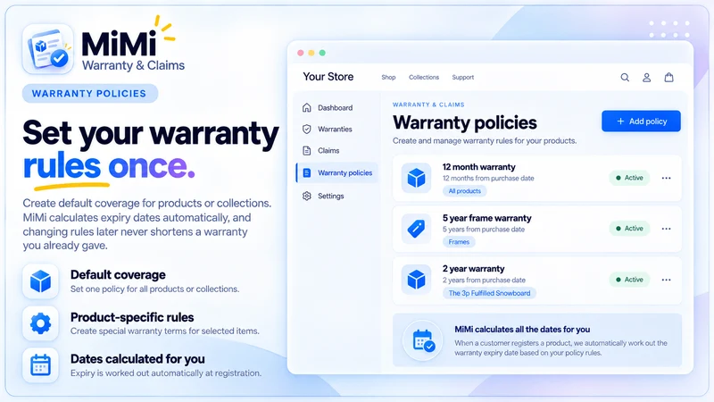 Registration Warranty & Claims