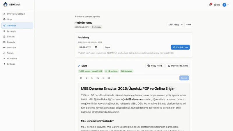 SEO Kokpit: AI SEO Autopilot