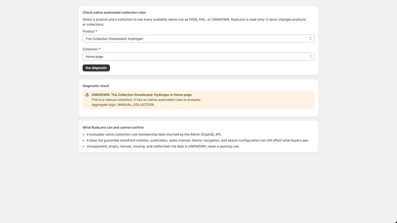 RuleLens Collection Debugger