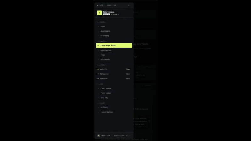 Aidevelopia AI Support Agent