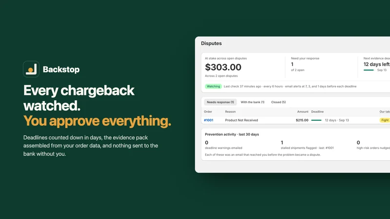 Backstop: Chargeback Watch