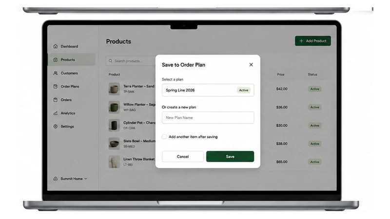Wholesale Order Plans