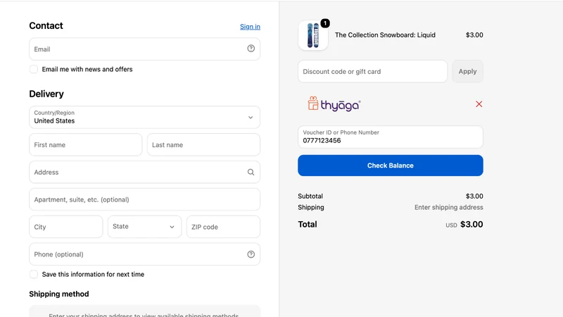 Thyaga Gift Vouchers