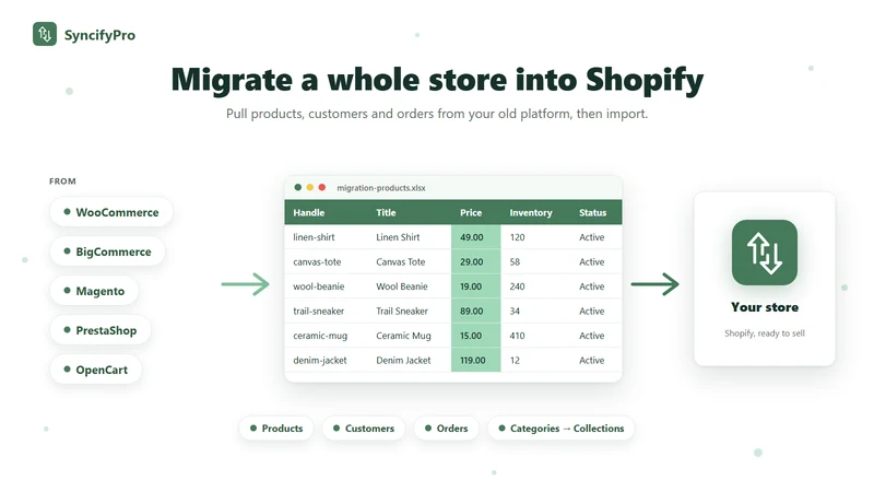 SyncifyPro: Export & Import