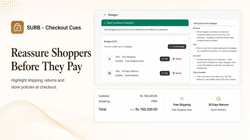 SURB ‑ Checkout Cues