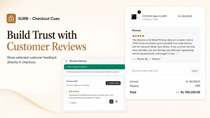 SURB ‑ Checkout Cues