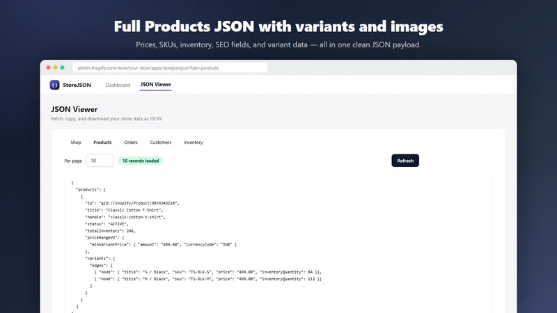 StoreJSON