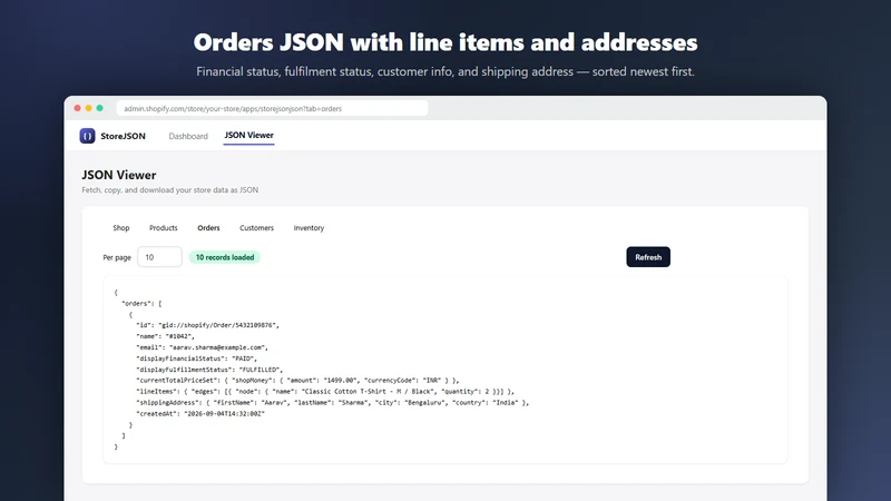 StoreJSON