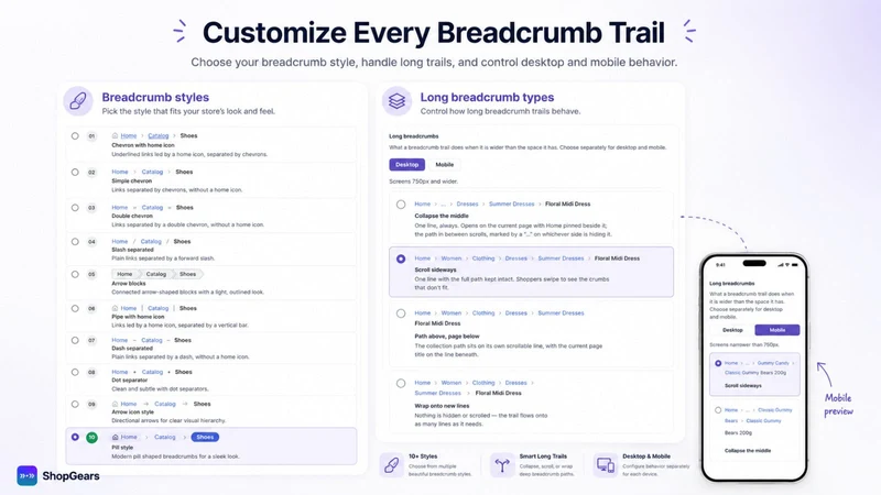Breadcrumbs & Subcollections