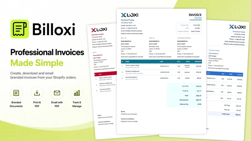 Billoxi: Smart Invoice PDF