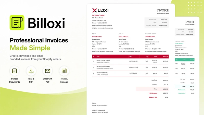 Billoxi: Smart Invoice PDF