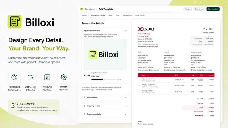 Billoxi: Smart Invoice PDF