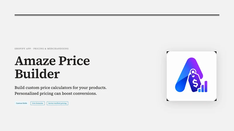 Amaze Price Builder