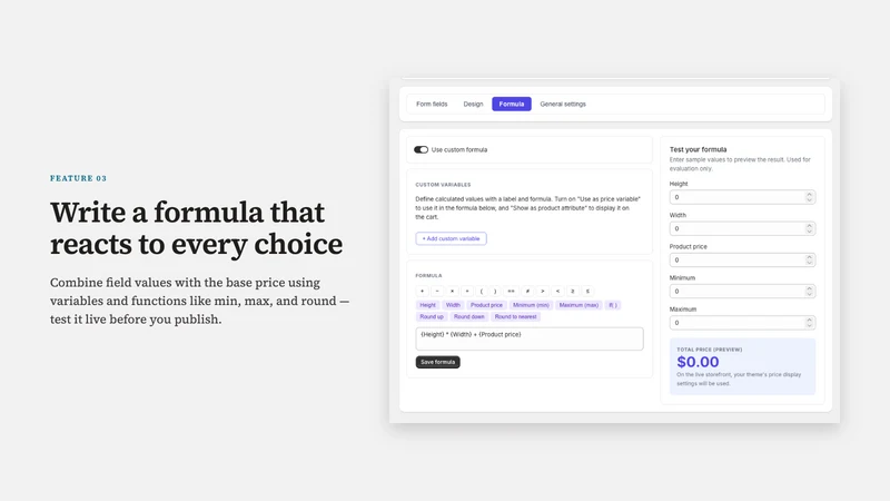 Amaze Price Builder