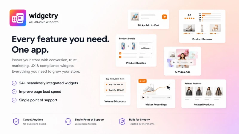Widgetry: Reviews ,Popup & 26+