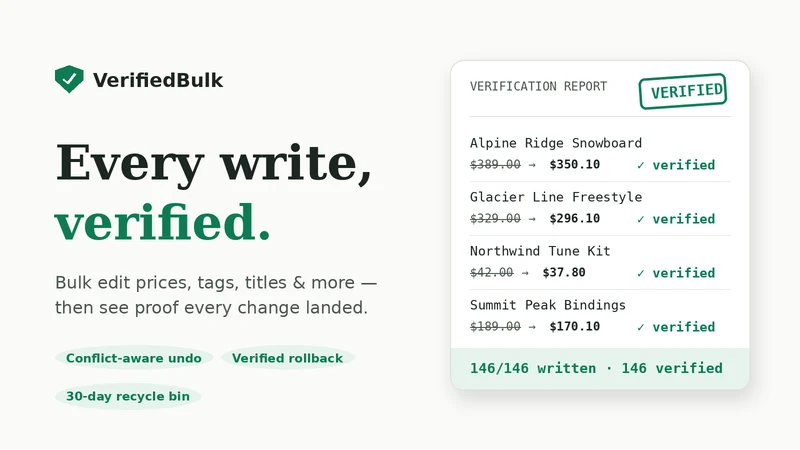 VerifiedBulk – Bulk Editor