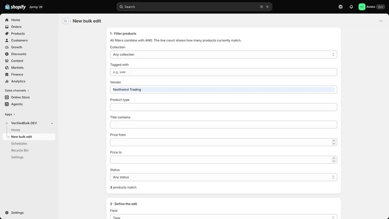 VerifiedBulk – Bulk Editor