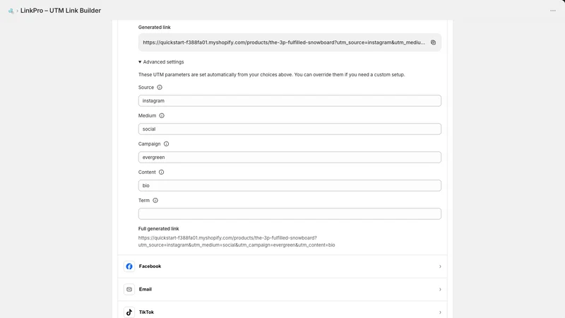 LinkPro – UTM Link Builder