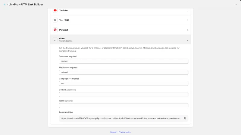 LinkPro – UTM Link Builder