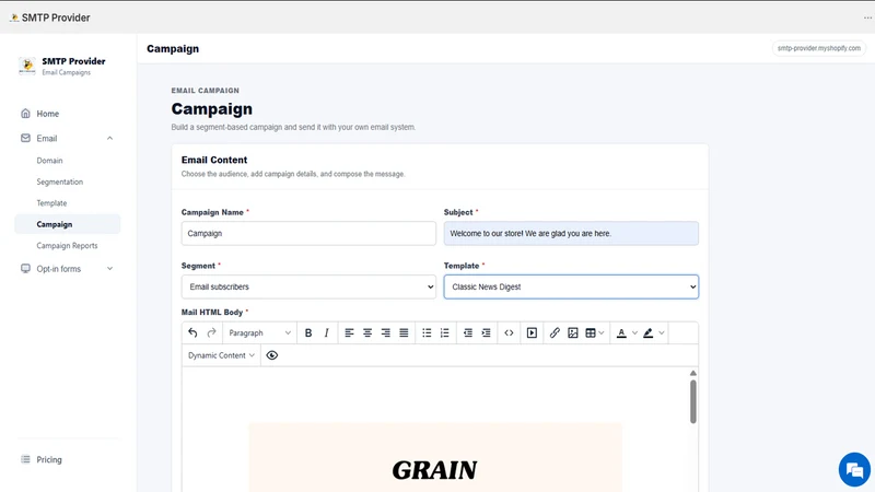 SMTP Provider Email Marketing