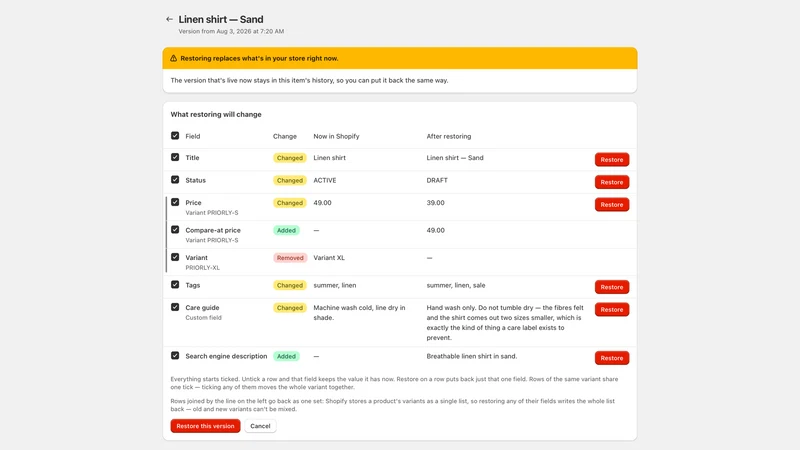 Priorly Catalog Backup