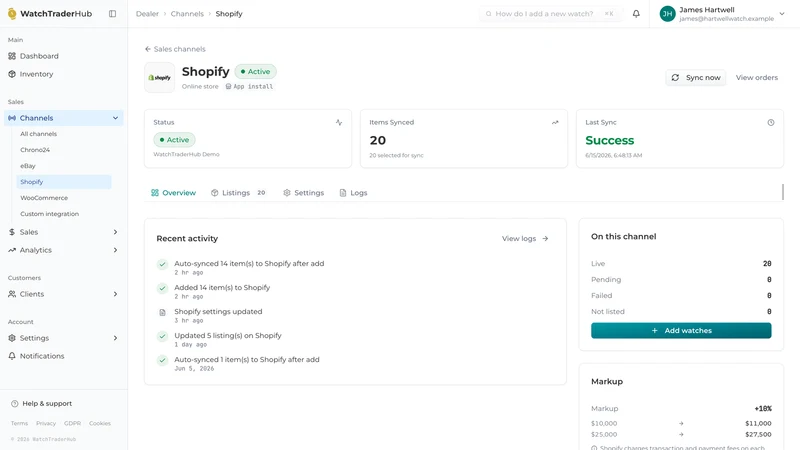 WatchTraderHub Inventory Sync