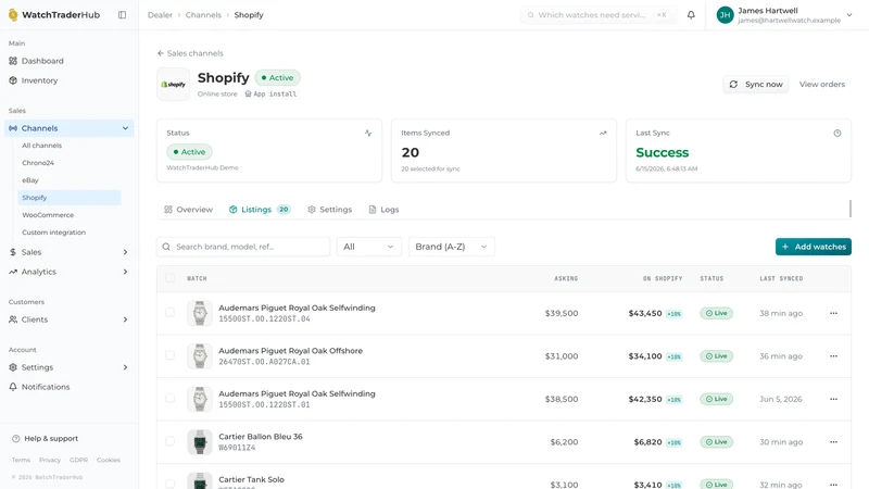 WatchTraderHub Inventory Sync