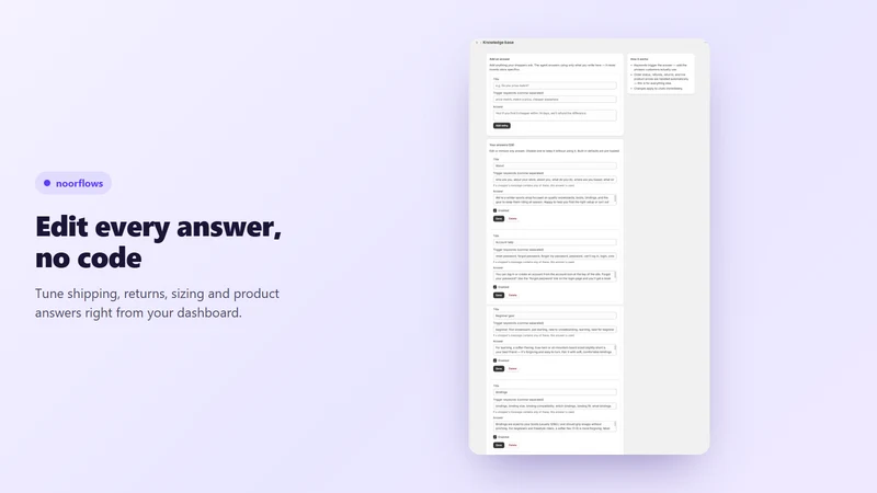 noorflows Order Support AI