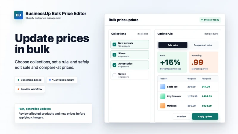 BusinessUp Bulk Price Editor
