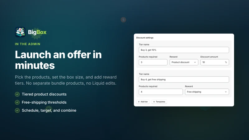 BigBox ‑ Tiered Bundle Builder