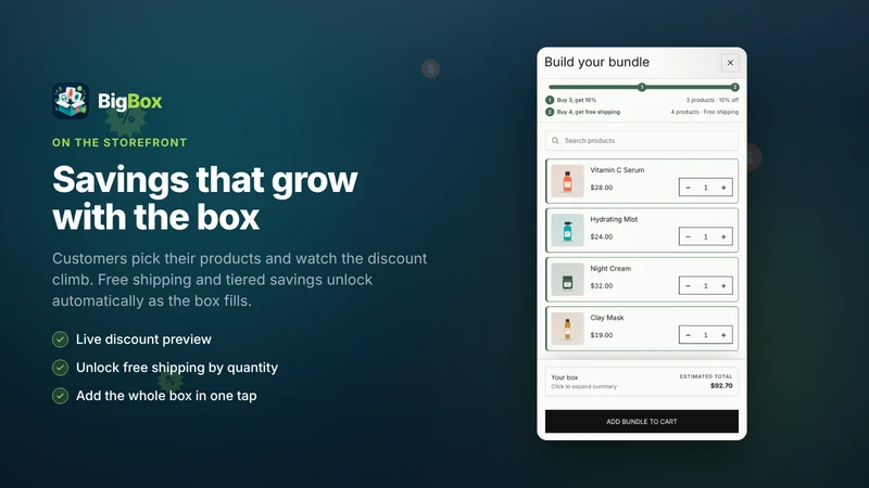 BigBox ‑ Tiered Bundle Builder