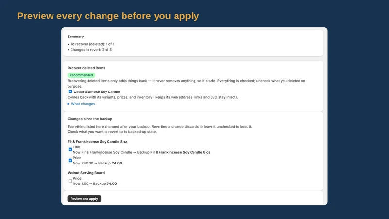 Failsafe Backup & Restore
