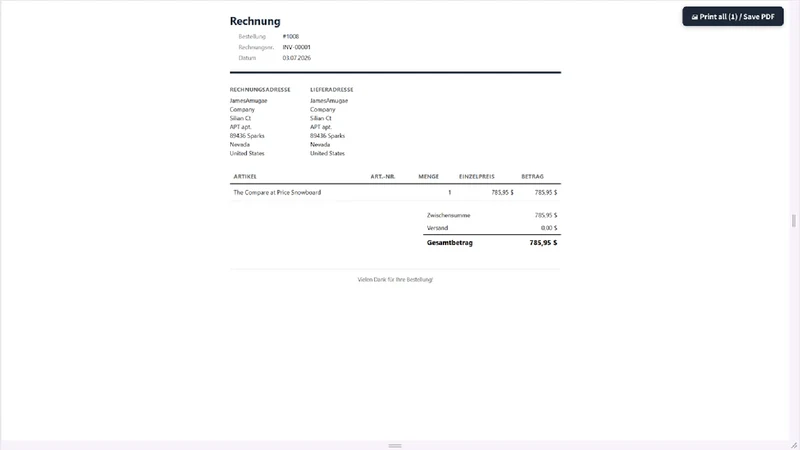 Honest Invoice & Packing Slip