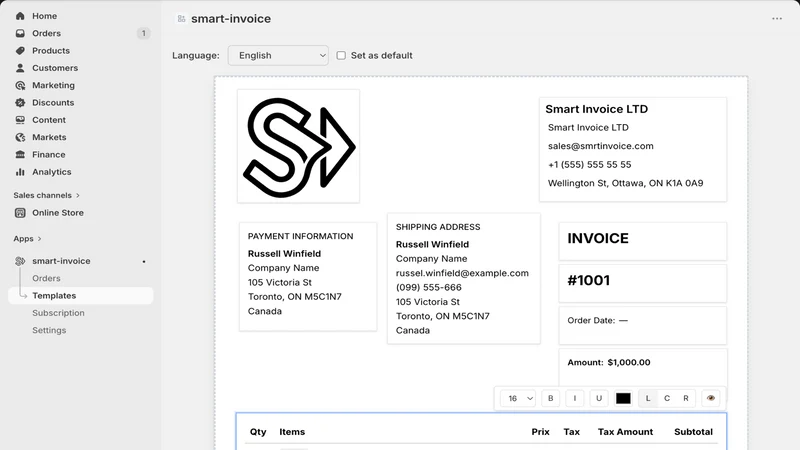 Smart PDF Invoice Generator