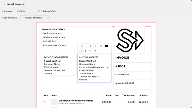 Smart PDF Invoice Generator