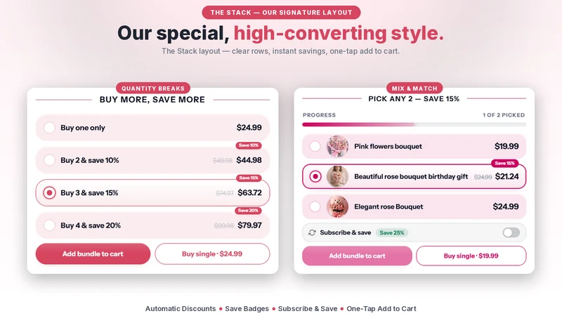 Sleek Bundles Upsell