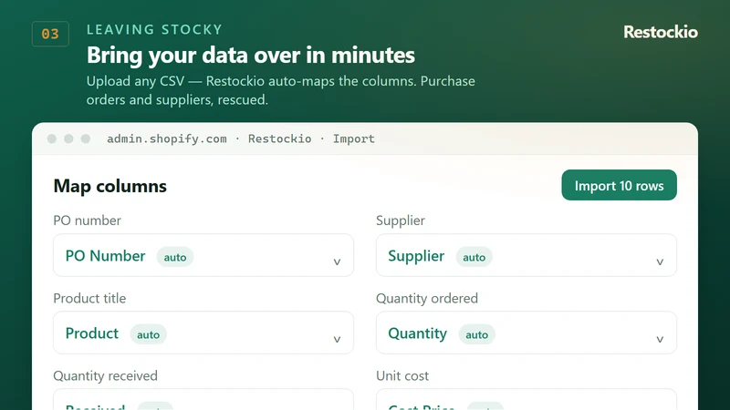 Restockio: Purchase Orders