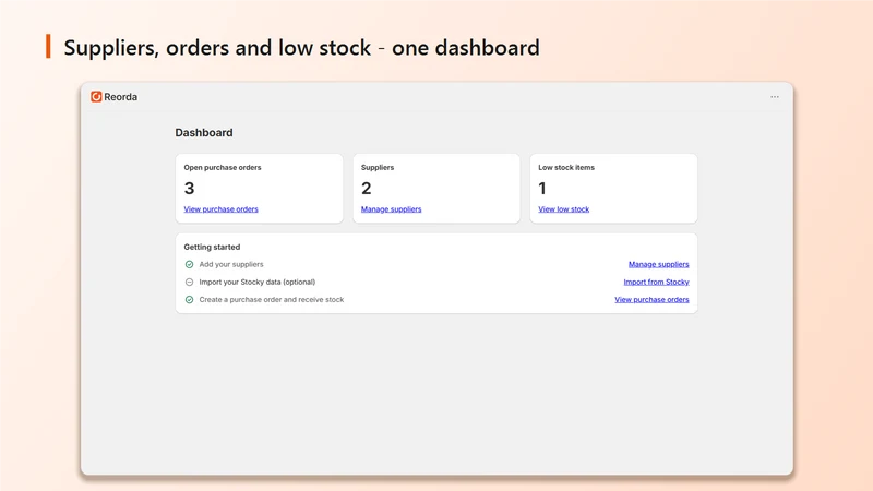 Reorda: Auto Purchase Orders