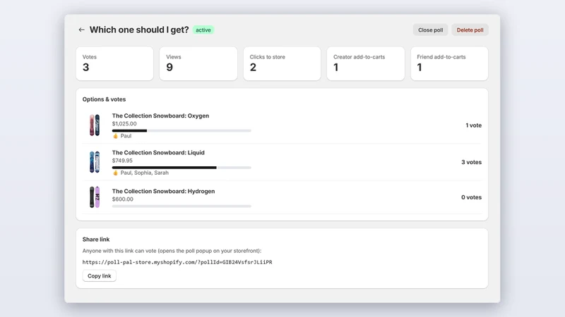 PollPal ‑ Social Product Polls