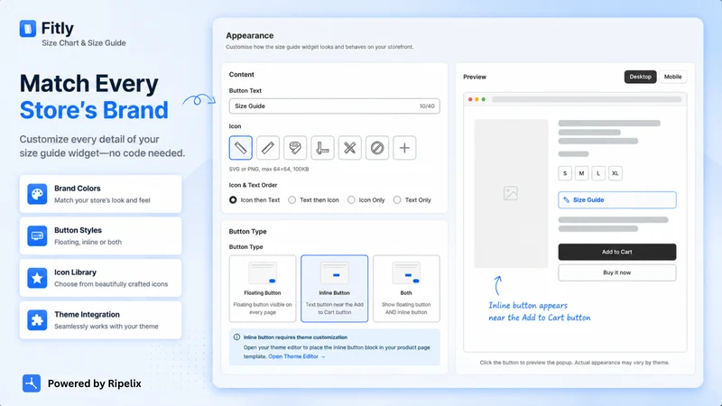 Fitly: Size Chart & Size Guide