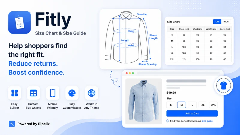 Fitly: Size Chart & Size Guide