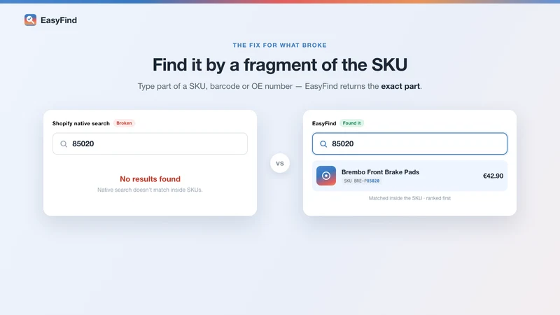 EasyFind ‑ Search autocomplete