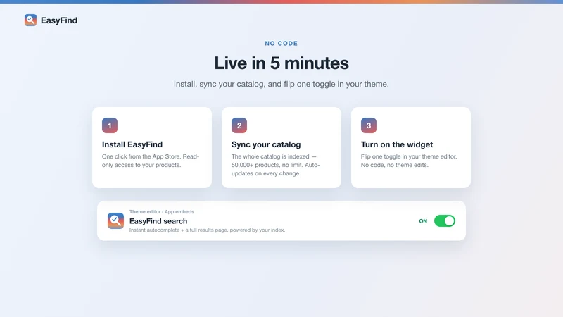 EasyFind ‑ Search autocomplete
