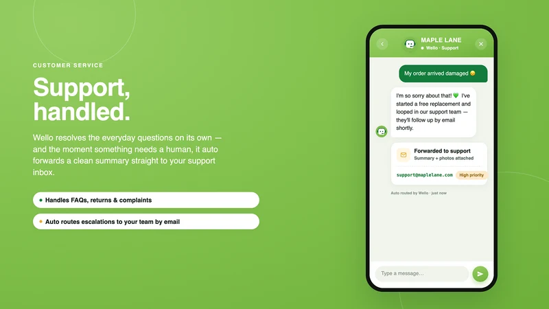Wello: AI Chatbot & Live Chat