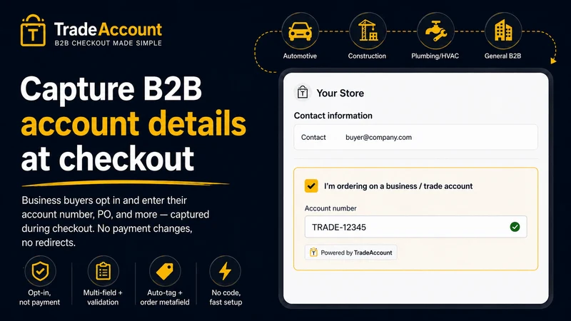 Trade Account Checkout