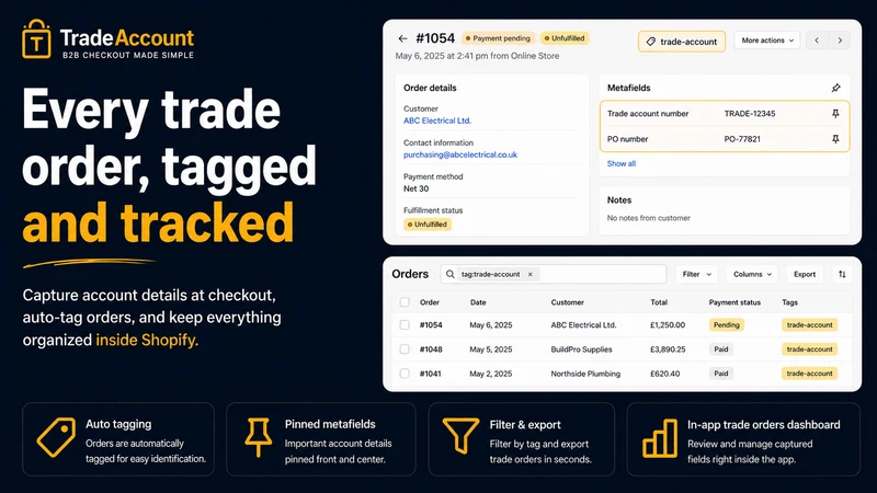 Trade Account Checkout