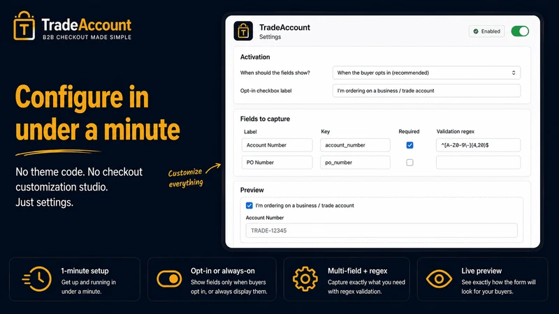 Trade Account Checkout